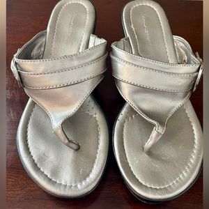 Lane Bryant Silver Wedge Heels 9W